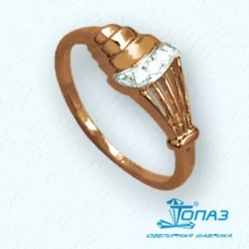 Кольцо с фианитами Линии Любви