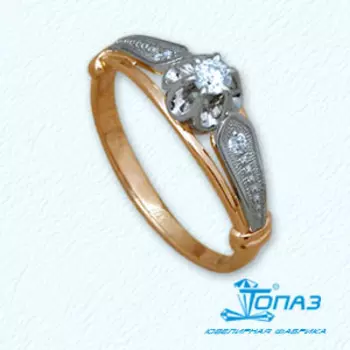 Кольцо с фианитами Линии Любви