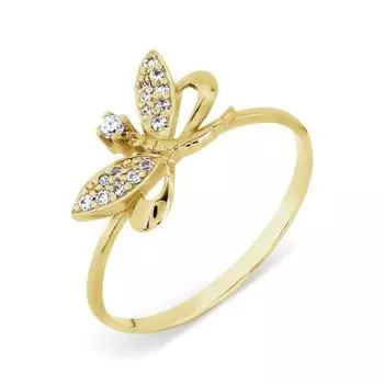 Кольцо с фианитами Линии Любви