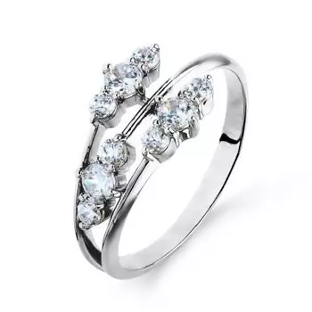 Кольцо с фианитами Линии Любви