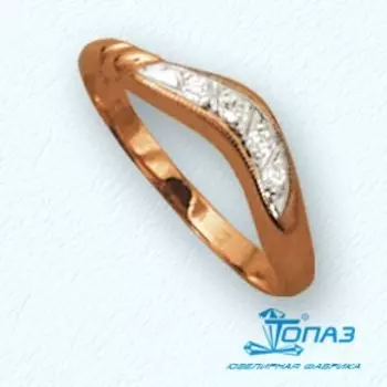 Кольцо с фианитами Линии Любви
