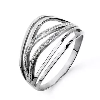 Кольцо с фианитами Линии Любви