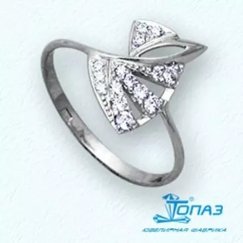 Кольцо с фианитами Линии Любви