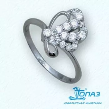 Кольцо с фианитами Линии Любви