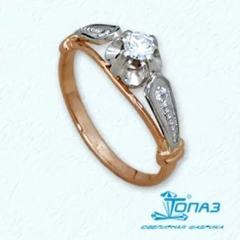 Кольцо с фианитами Линии Любви