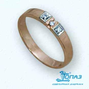 Кольцо с фианитами Линии Любви