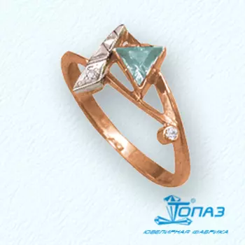 Кольцо с фианитами Линии Любви