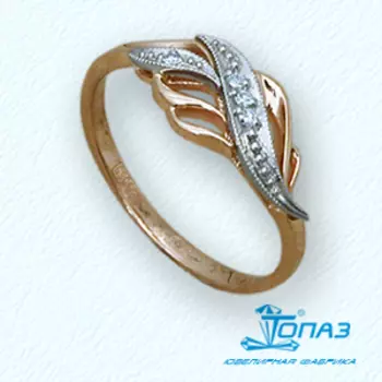 Кольцо с фианитами Линии Любви