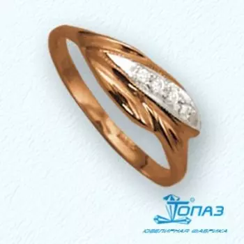 Кольцо с фианитами Линии Любви