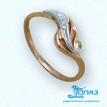 Кольцо с фианитами Линии Любви