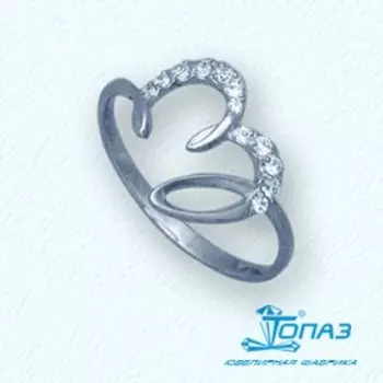 Кольцо с фианитами Линии Любви