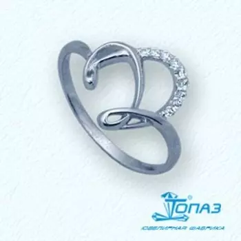 Кольцо с фианитами Линии Любви