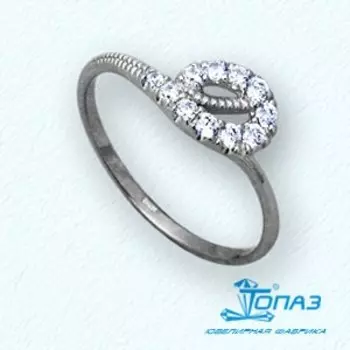 Кольцо с фианитами Линии Любви