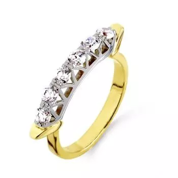 Кольцо с фианитами Линии Любви