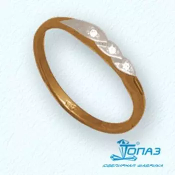 Кольцо с фианитами Линии Любви