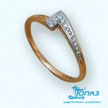 Кольцо с фианитами Линии Любви