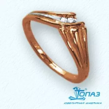 Кольцо с фианитами Линии Любви