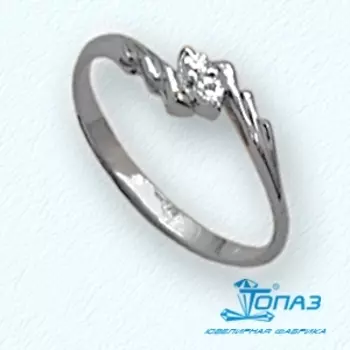 Кольцо с фианитами Линии Любви