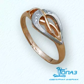 Кольцо с фианитами Линии Любви