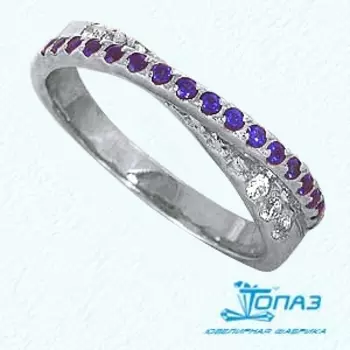 Кольцо с фианитами Линии Любви