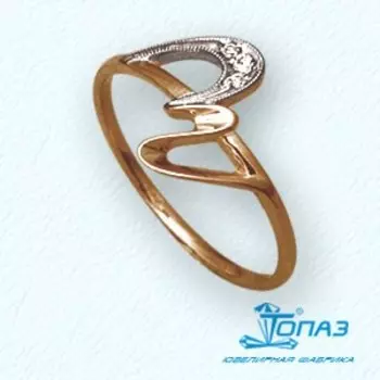 Кольцо с фианитами Линии Любви