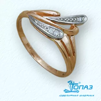 Кольцо с фианитами Линии Любви