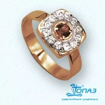 Кольцо с фианитами Линии Любви