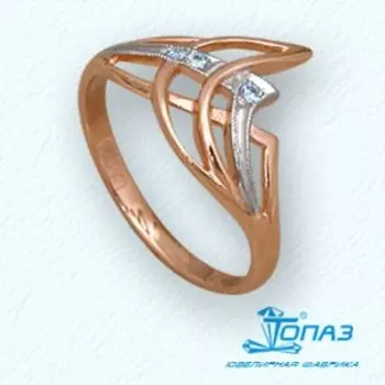 Кольцо с фианитами Линии Любви