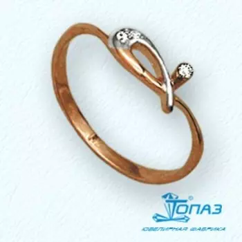 Кольцо с фианитами Линии Любви