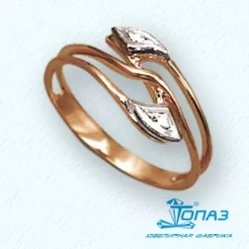 Кольцо с фианитами Линии Любви