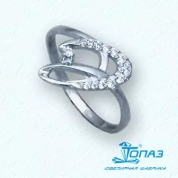 Кольцо с фианитами Линии Любви
