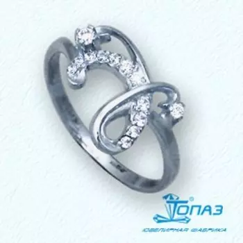 Кольцо с фианитами Линии Любви
