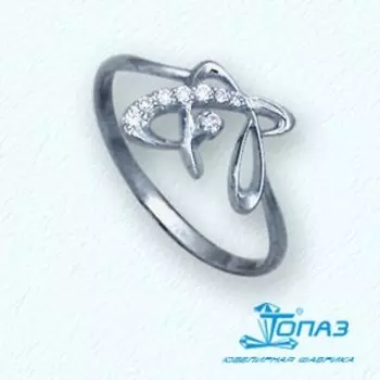 Кольцо с фианитами Линии Любви