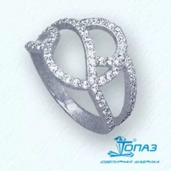 Кольцо с фианитами Линии Любви