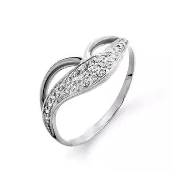 Кольцо с фианитами Линии Любви