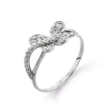 Кольцо с фианитами Линии Любви