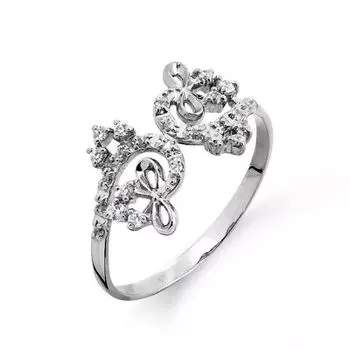 Кольцо с фианитами Линии Любви