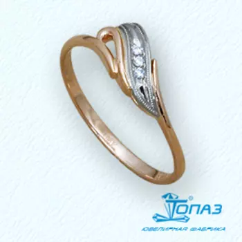 Кольцо с фианитами Линии Любви