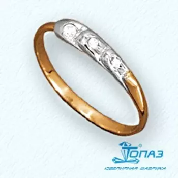 Кольцо с фианитами Линии Любви