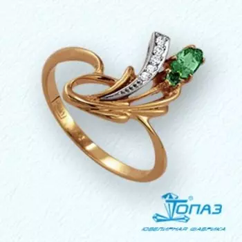 Кольцо с фианитами Линии Любви