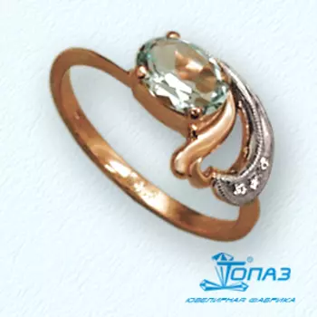 Кольцо с фианитами Линии Любви