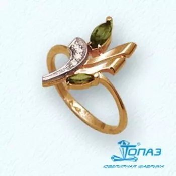 Кольцо с фианитами Линии Любви