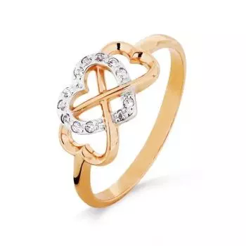 Кольцо с фианитами Линии Любви