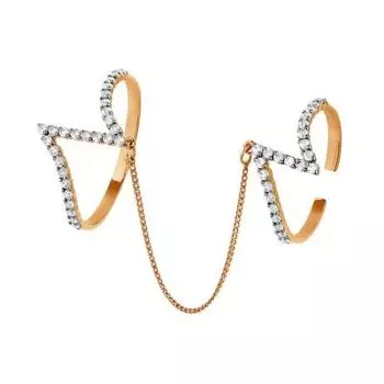 Кольцо с фианитами Линии Любви