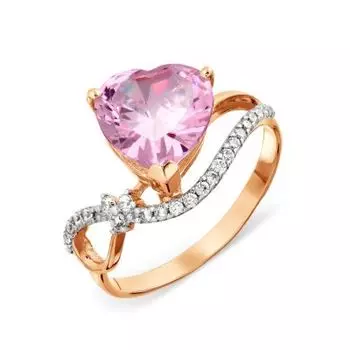 Кольцо с фианитами Линии Любви