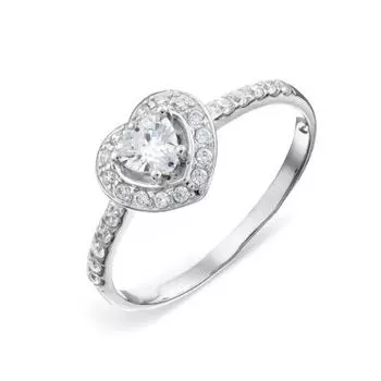 Кольцо с фианитами Линии Любви