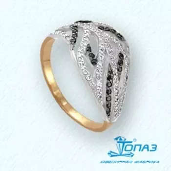 Кольцо с фианитами Линии Любви