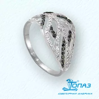 Кольцо с фианитами Линии Любви