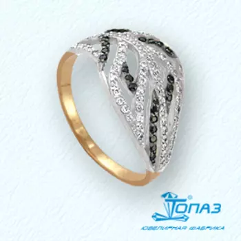 Кольцо с фианитами Линии Любви