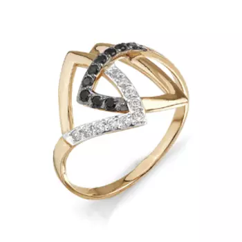 Кольцо с фианитами Линии Любви